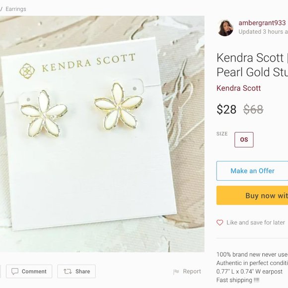 KENDRA SCOTT Kyla Flower Gold Pendant Necklace in Raspberry MOP - DO NOT BUY! - Picture 11 of 14